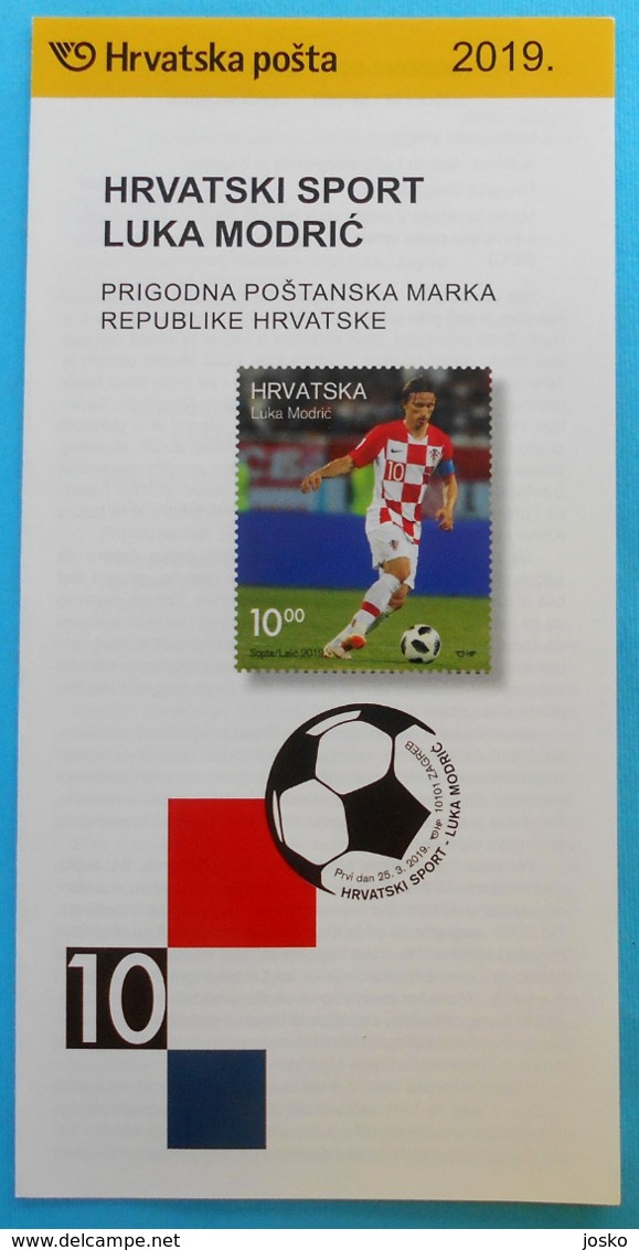 LUKA MODRIC - Croatia Post Postage Stamp Prospectus * Football Soccer Fussball Calcio Foot Futbol Futebol Real Madrid CF - 2018 – Russland