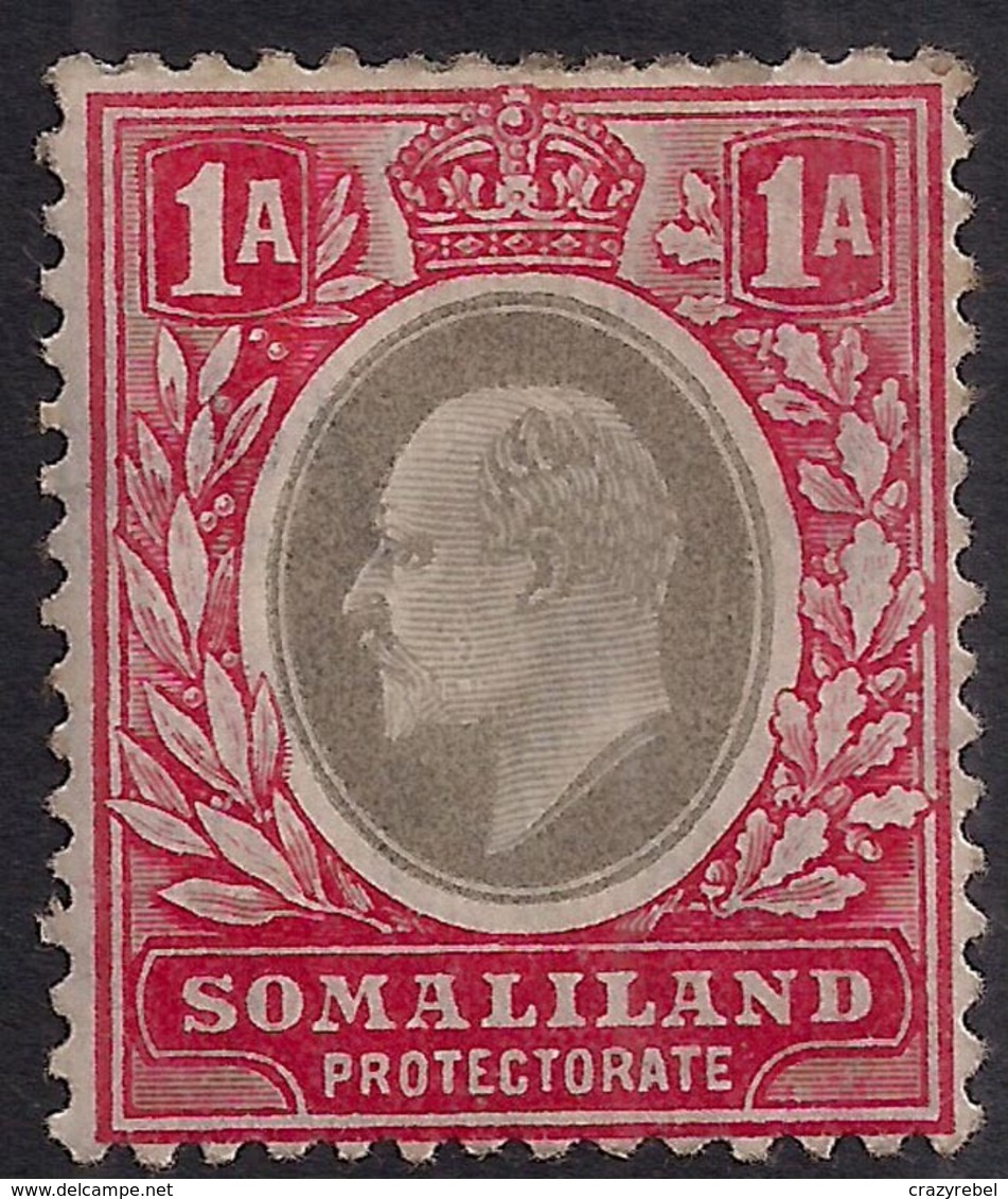Somaliland 1905 - 11 KEV11 1 Anna Grey Black & Red MM SG 46 ( C503 ) - Somaliland (Herrschaft ...-1959)
