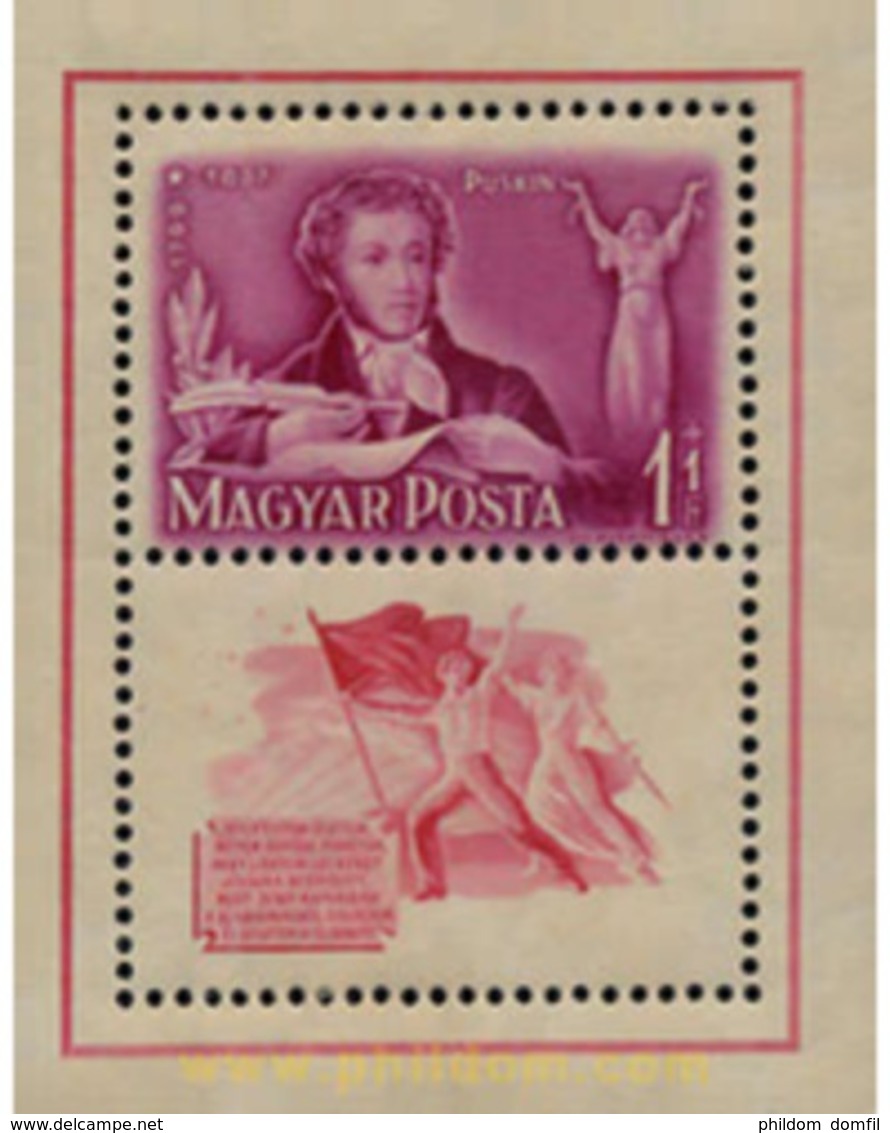 Ref. 109480 * MNH * - HUNGARY. 1949. 150 ANIVERSARIO DEL NACIMIENTO DE PUSCHKINS - Ungebraucht