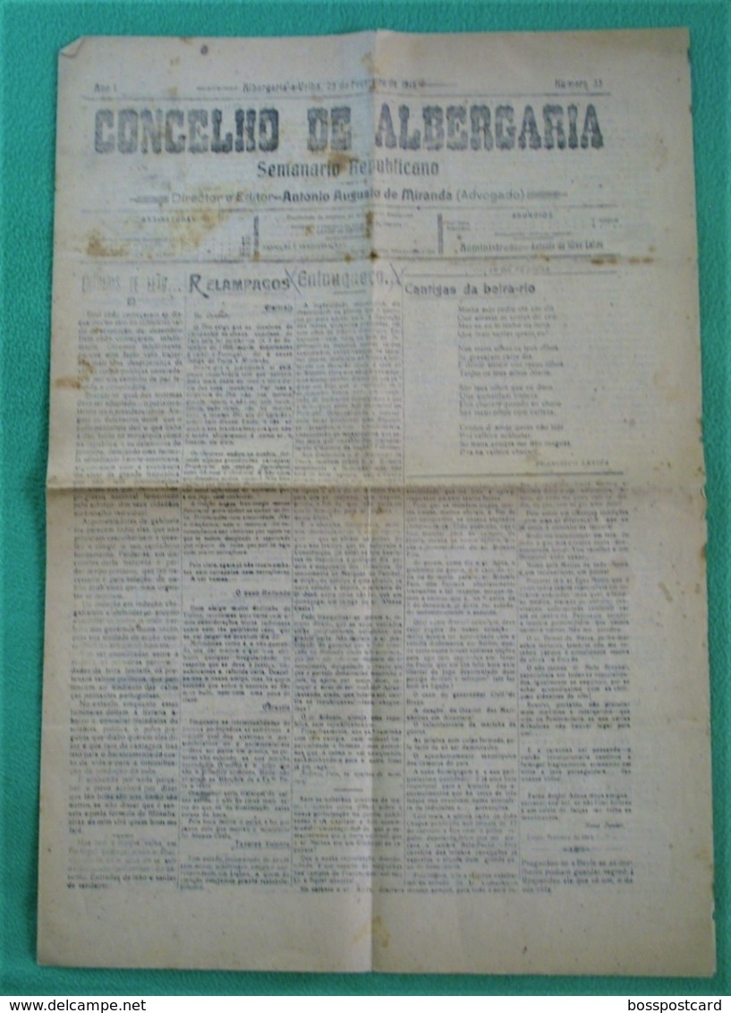 Albergaria-a-Velha - Jornal Concelho De Albergaria Nº 33, 23 De Fevereio De 1918 - Imprensa. Aveiro. - Autres & Non Classés