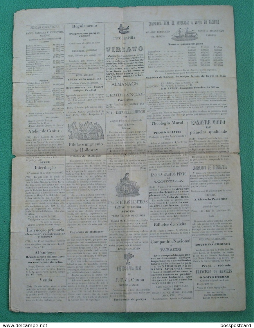 Viseu - Jornal Viriato De 1881 - Imprensa - Autres & Non Classés