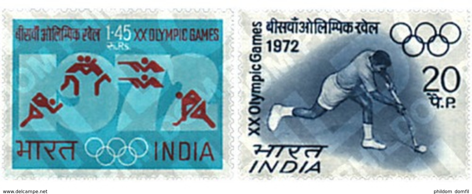 Ref. 26616 * MNH * - INDIA. 1972. GAMES OF THE XX OLYMPIAD. MUNICH 1972 . 20 JUEGOS OLIMPICOS VERANO MUNICH 1972 - Hockey (Field)