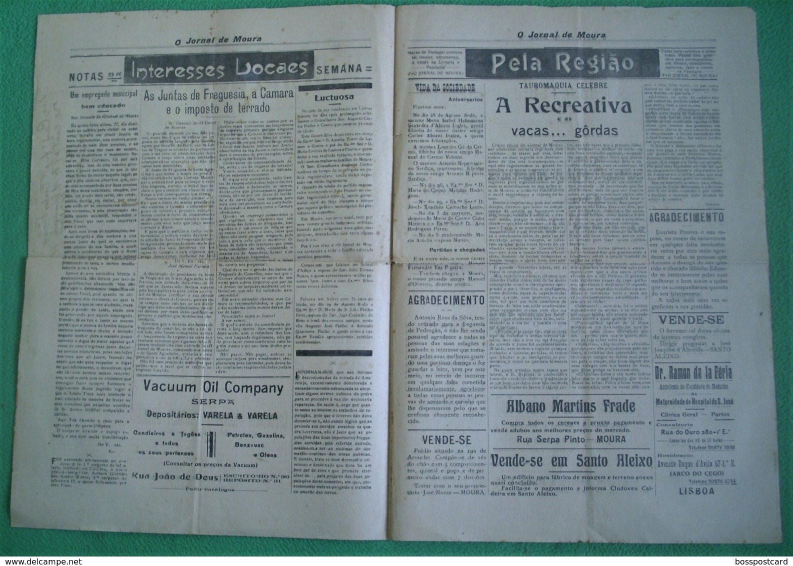 Moura - O Jornal De Moura Nº 216 De Setembro De 1925 - Imprensa. Beja. - Other & Unclassified