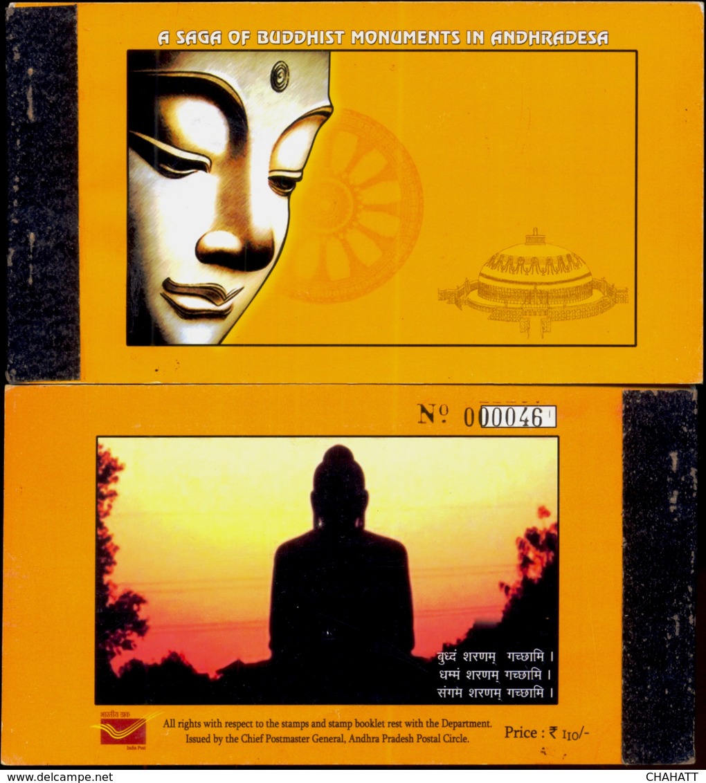 BUDDHISM- A SAGA OF BUDDIST MONUMENTS IN ANDHRADESA-ILLUSTRATED STAMPS BOOKLET-INDIA POST-SCARCE-MNH-BL-92 - Budismo