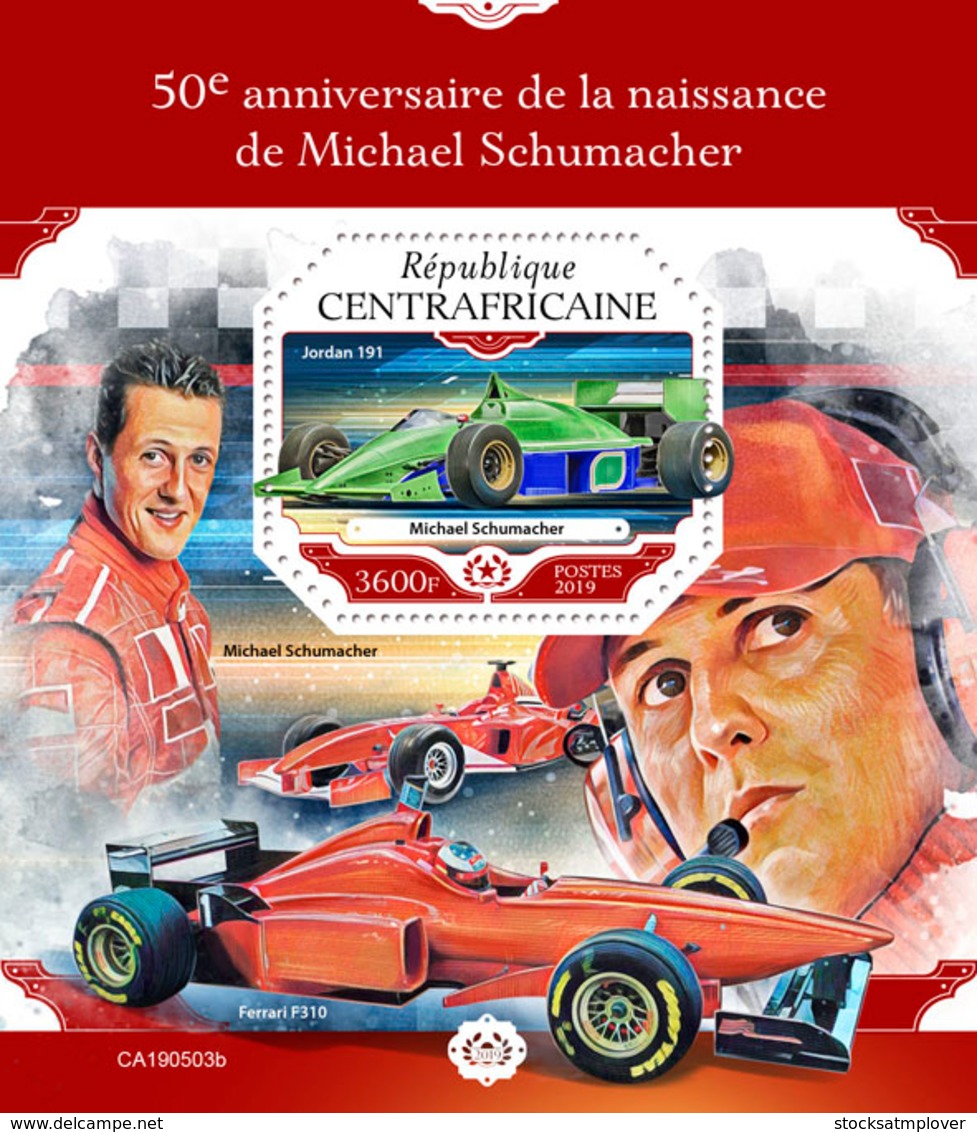Central Africa 2019 Formula 1， Racing Car Michael Schumacher   S201908 - Zentralafrik. Republik