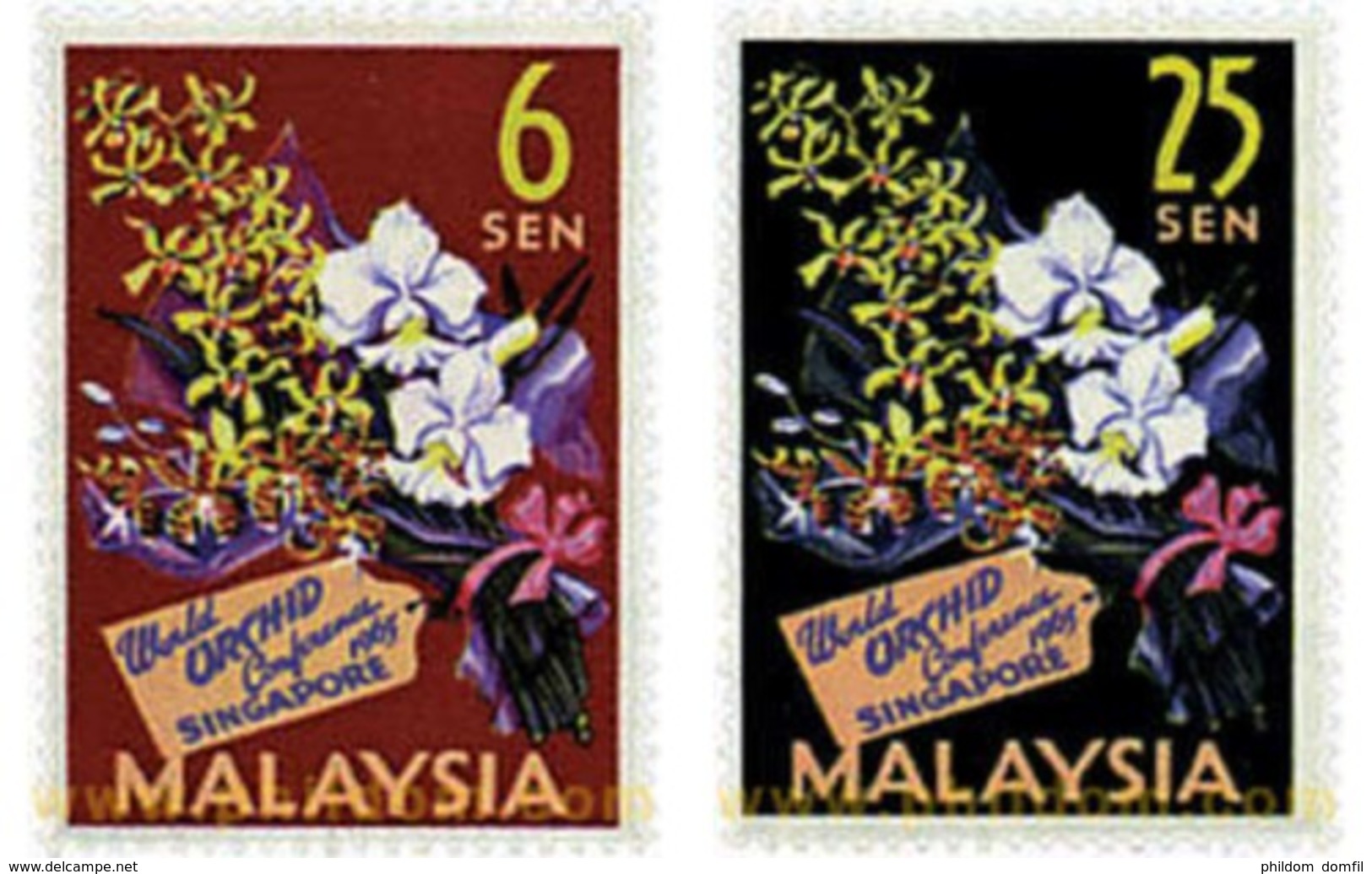 Ref. 219545 * HINGED * - MALAYSIA. 1963. 4th WORLD SINGAPORE ORCHIDS CONFERENCE . 4 CONFERENCIA MUNDIAL DE LA ORQUIDEA E - Altri & Non Classificati