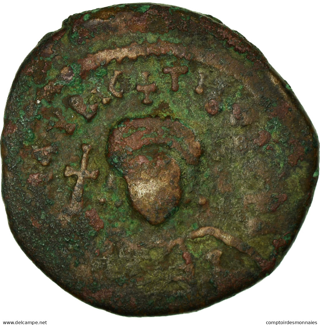 Monnaie, Maurice Tibère, Follis, 585-586, Cyzique, TB, Cuivre, Sear:518 - Bizantine
