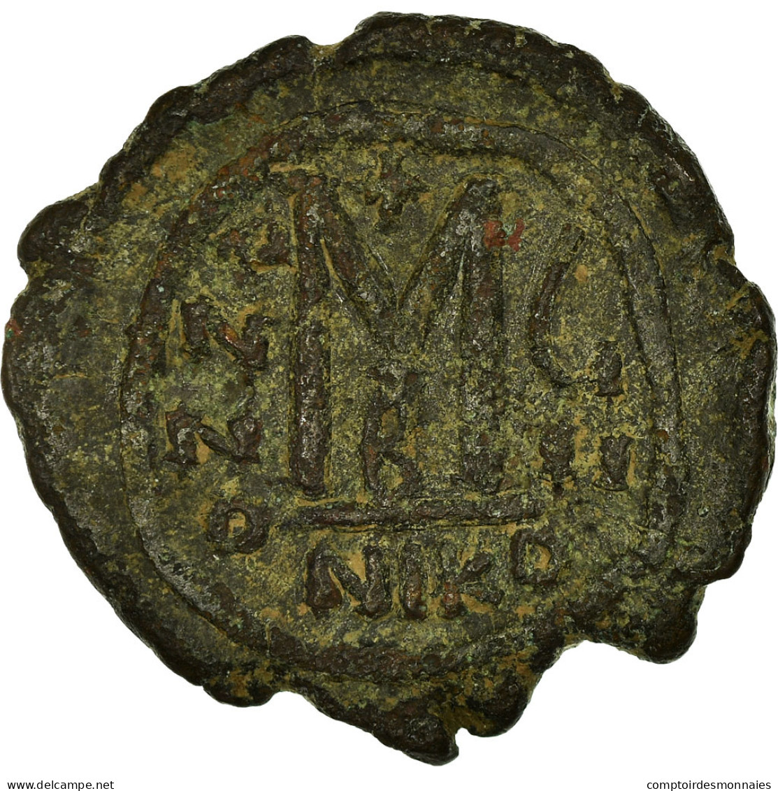 Monnaie, Maurice Tibère, Follis, 589-590, Nicomédie, TB+, Cuivre, Sear:512 - Bizantine