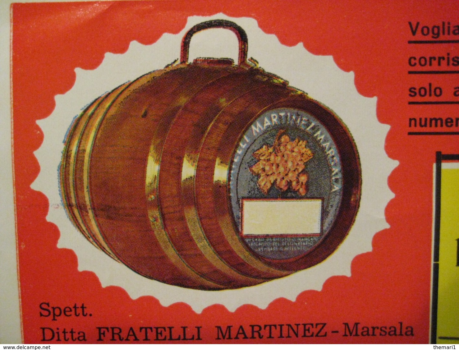 BUSTA E DEPLIANT MARSALA FRATELLI MARTINEZ - Advertising