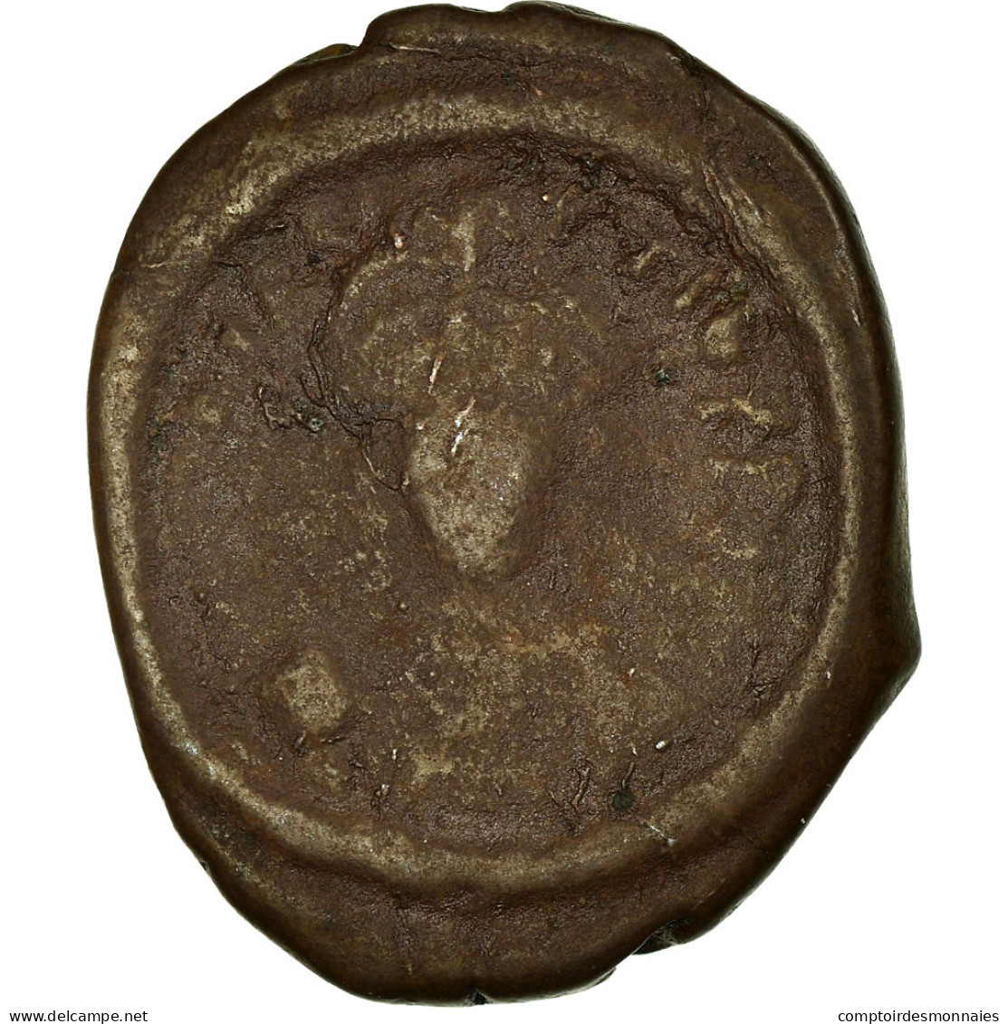 Monnaie, Maurice Tibère, Demi-Follis, 590-591, Thessalonique, B+, Cuivre - Byzantium