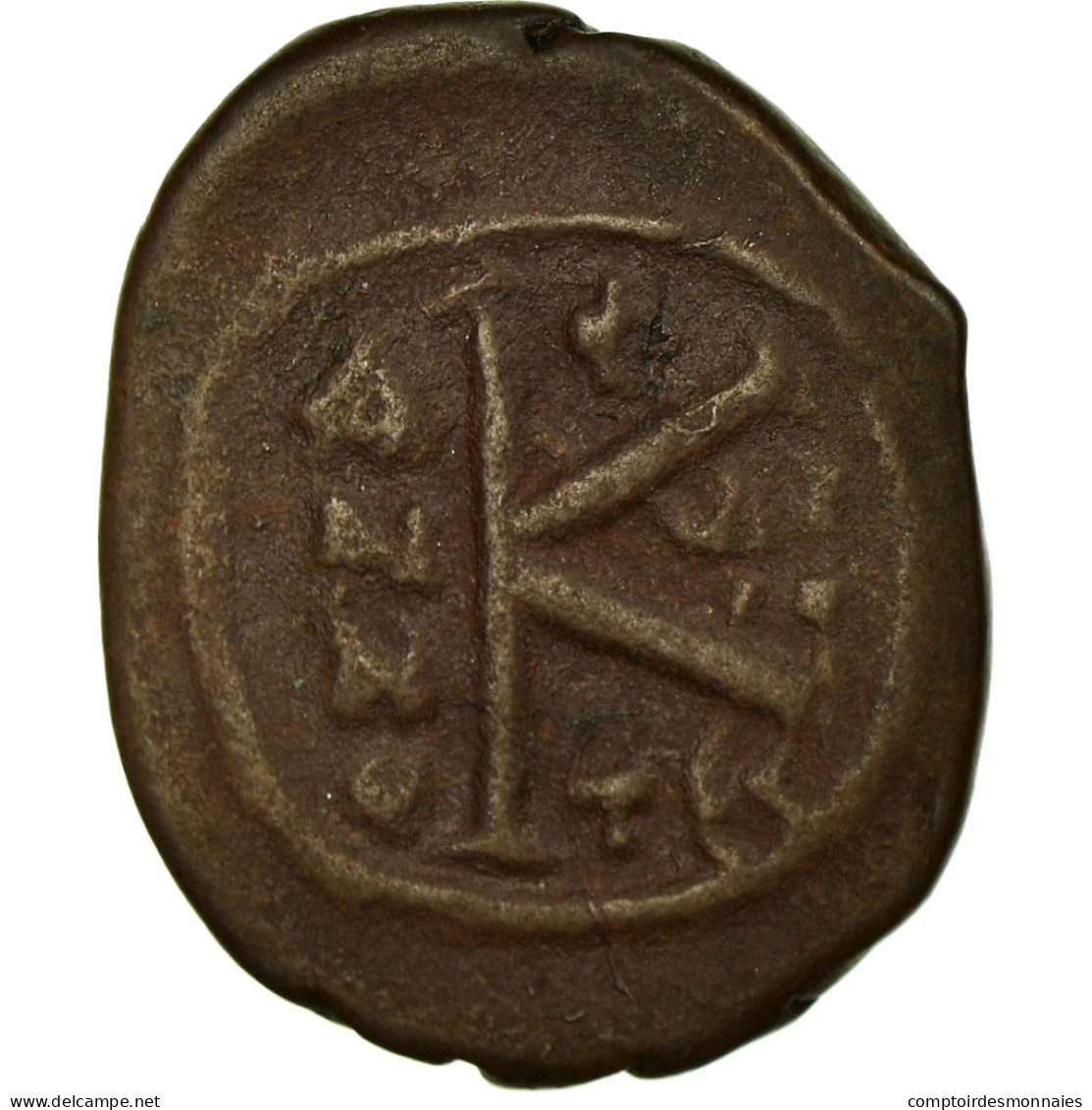 Monnaie, Maurice Tibère, Demi-Follis, 590-591, Thessalonique, B+, Cuivre - Byzantines