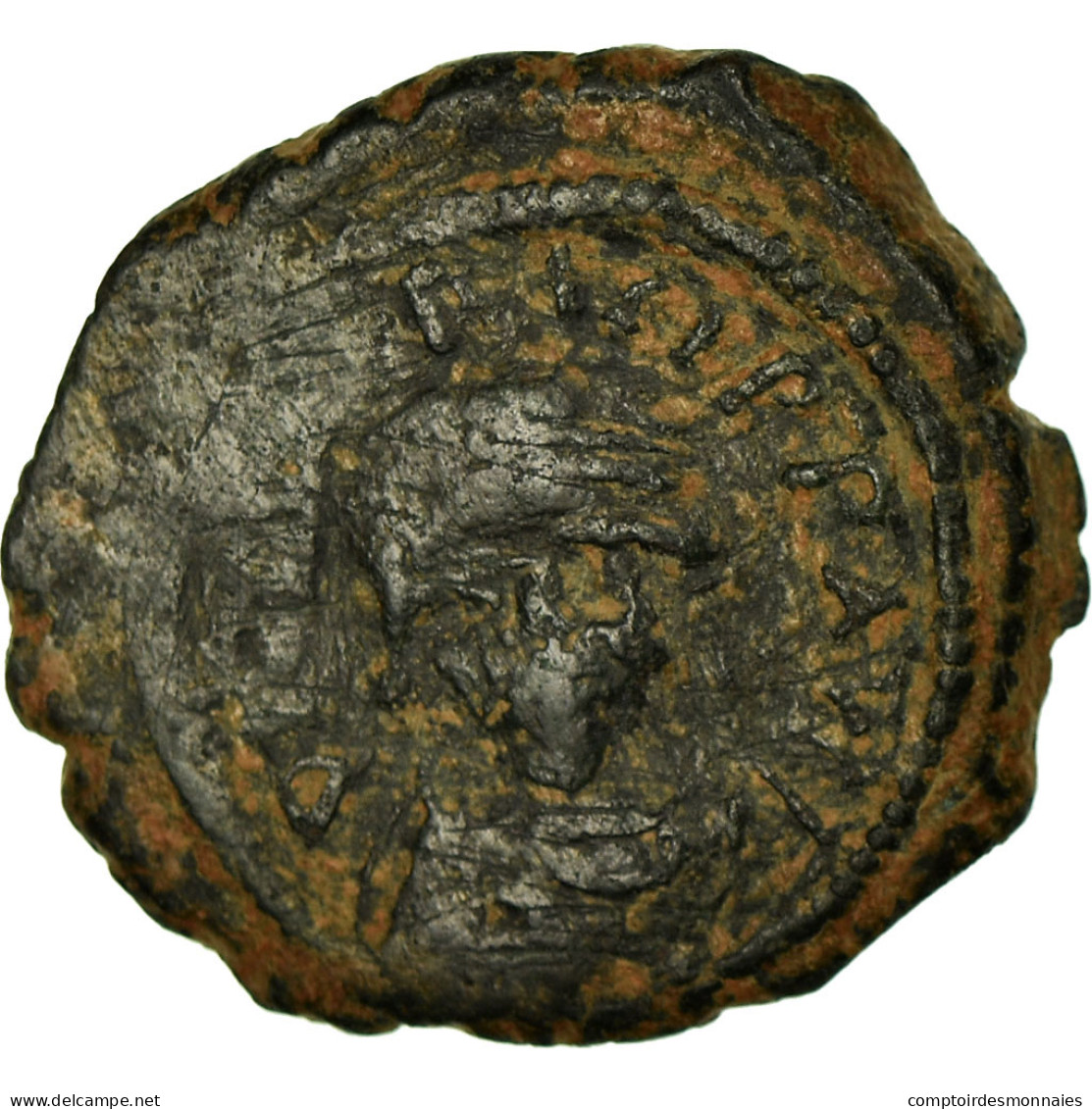 Monnaie, Maurice Tibère, Decanummium, 582-602, Constantinople, TB+, Cuivre - Bizantine