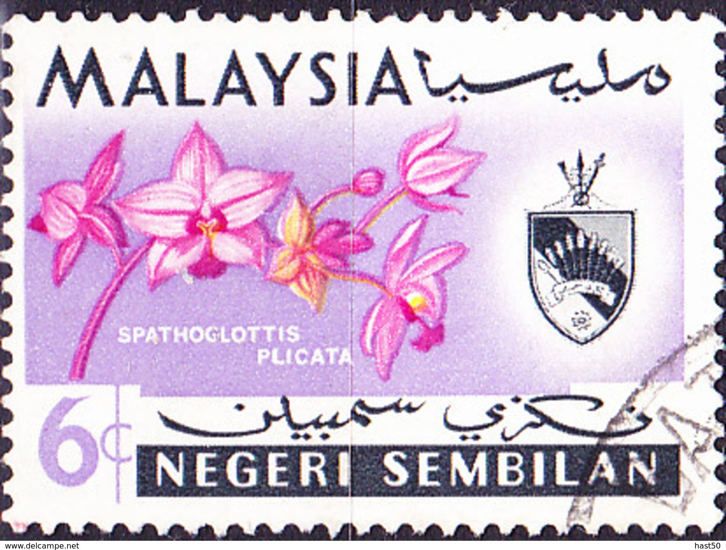 Malaiische Staaten V - Negri Sembilan - Orchidee (Spathoglottis Plicata) (MiNr: 82) 1965 - Gest Used Obl - Negri Sembilan