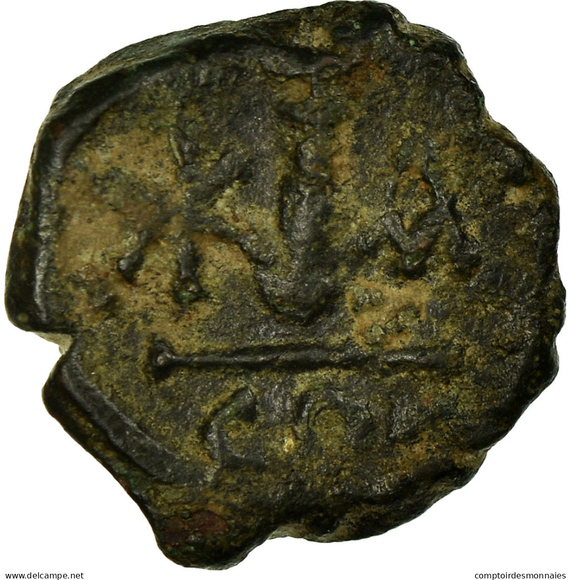 Monnaie, Maurice Tibère, Decanummium, 582-602, Constantinople, TB+, Cuivre - Byzantium