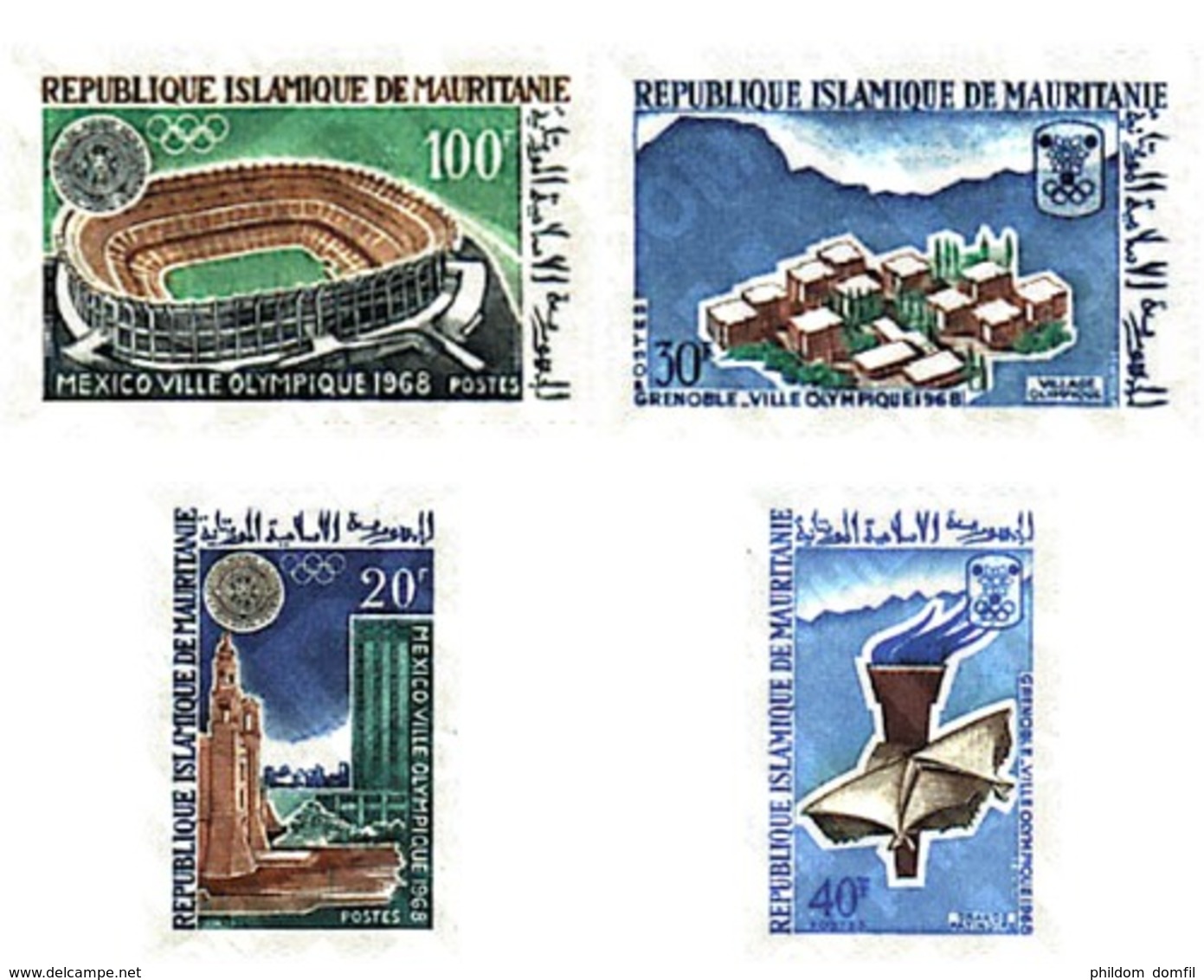 Ref. 71326 * MNH * - MAURITANIA. 1967. GAMES OF THE XIX OLYMPIAD. MEXICO 1968. X WINTER OLYMPIC GAMES. GRENOBLE 1968 . 1 - Winter 1968: Grenoble