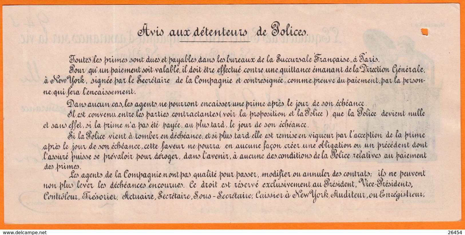 Lot De 3 Reçu " L'EQUITABLE Des ETATS UNIS " Compagnie D'Assurances Sur La Vie  1898-1899-1917 Avec Timbres Fiscaux - Banco & Caja De Ahorros