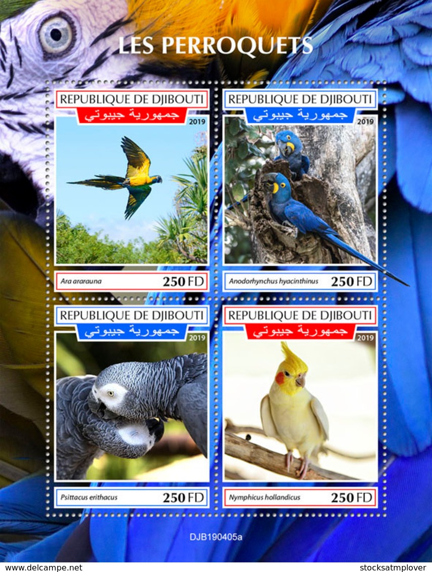 Djibouti 2019 Fauna  Parrots S201908 - Djibouti (1977-...)