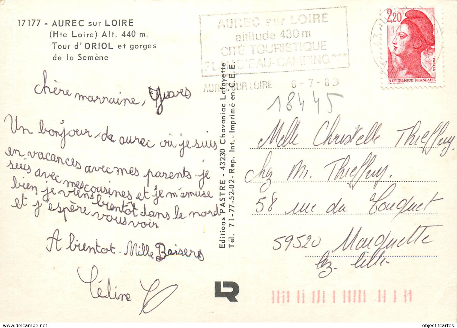 AUREC  SUR LOIRE  Tour D' ORIOL Et Gorges De La Semène   13 (scan Recto-verso)MA2285 - Autres & Non Classés