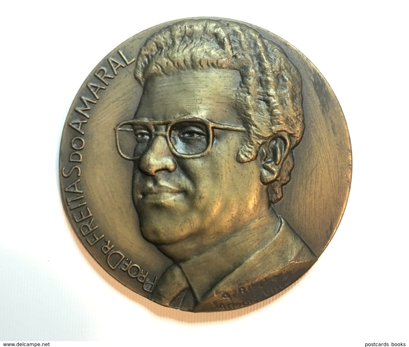 Prof.Dr. FREITAS Do AMARAL Poveiro Ilustre. MEDALHA De BRONZE Homenagem De POVOA Do VARZIM Portugal Bronze Medal 1977 - Professionals / Firms