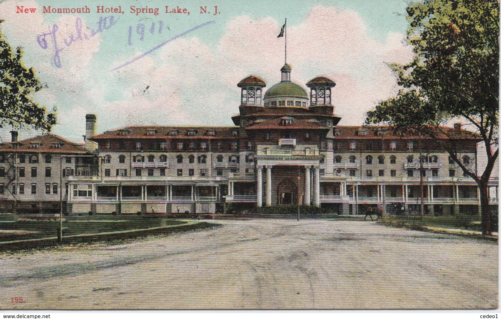 NEW MOUMOUTH HOTEL SPRING LAKE  N J  EN 1911 - Autres & Non Classés