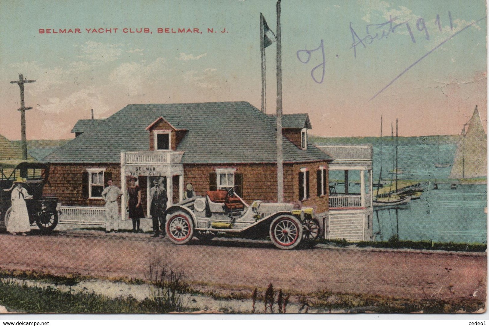 BELMAR YACHT CLUB BELMAR  N J  EN 1911 - Autres & Non Classés