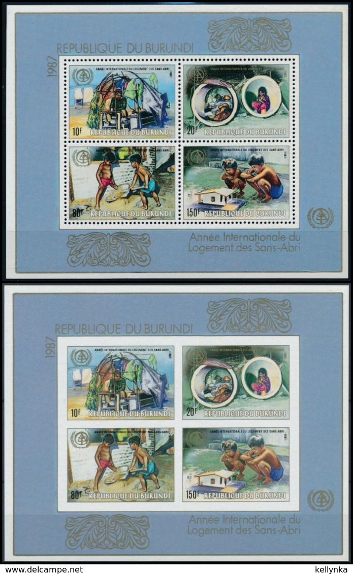 Burundi - BL124/124A - Année Internationale Du Logement Des Sans Abris - 1988 - MNH - Neufs