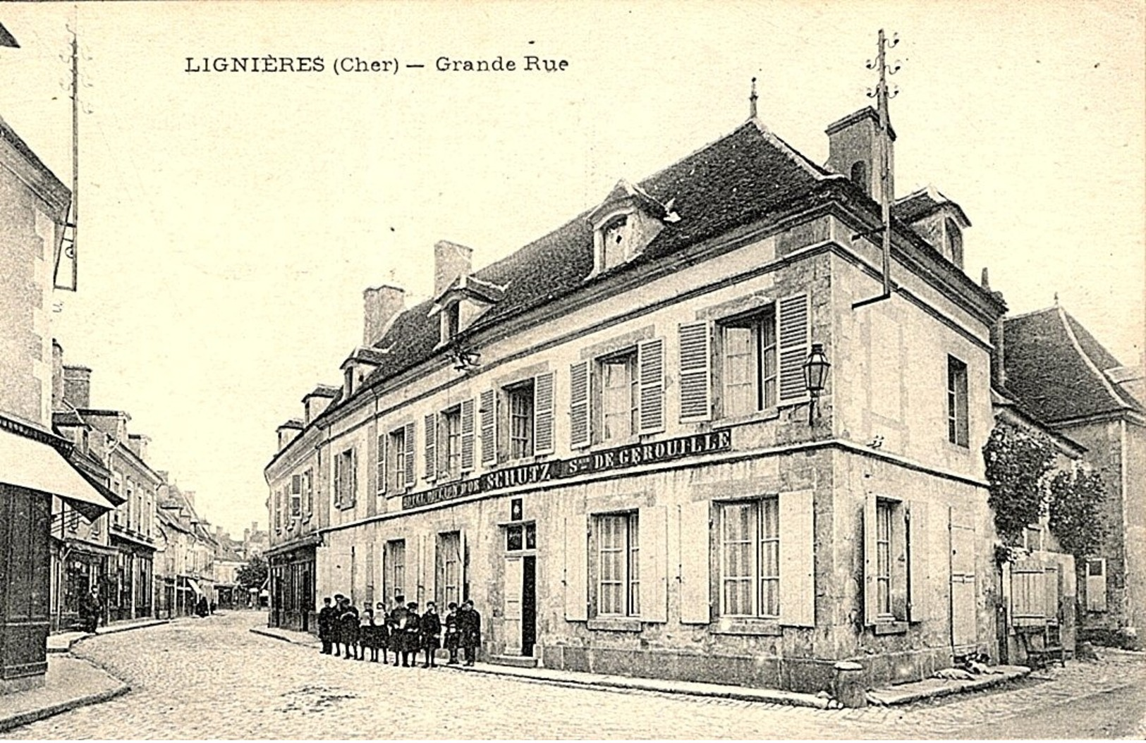 CPA 1918 - LIGNIERES, LA GRANDE RUE - - Autres & Non Classés