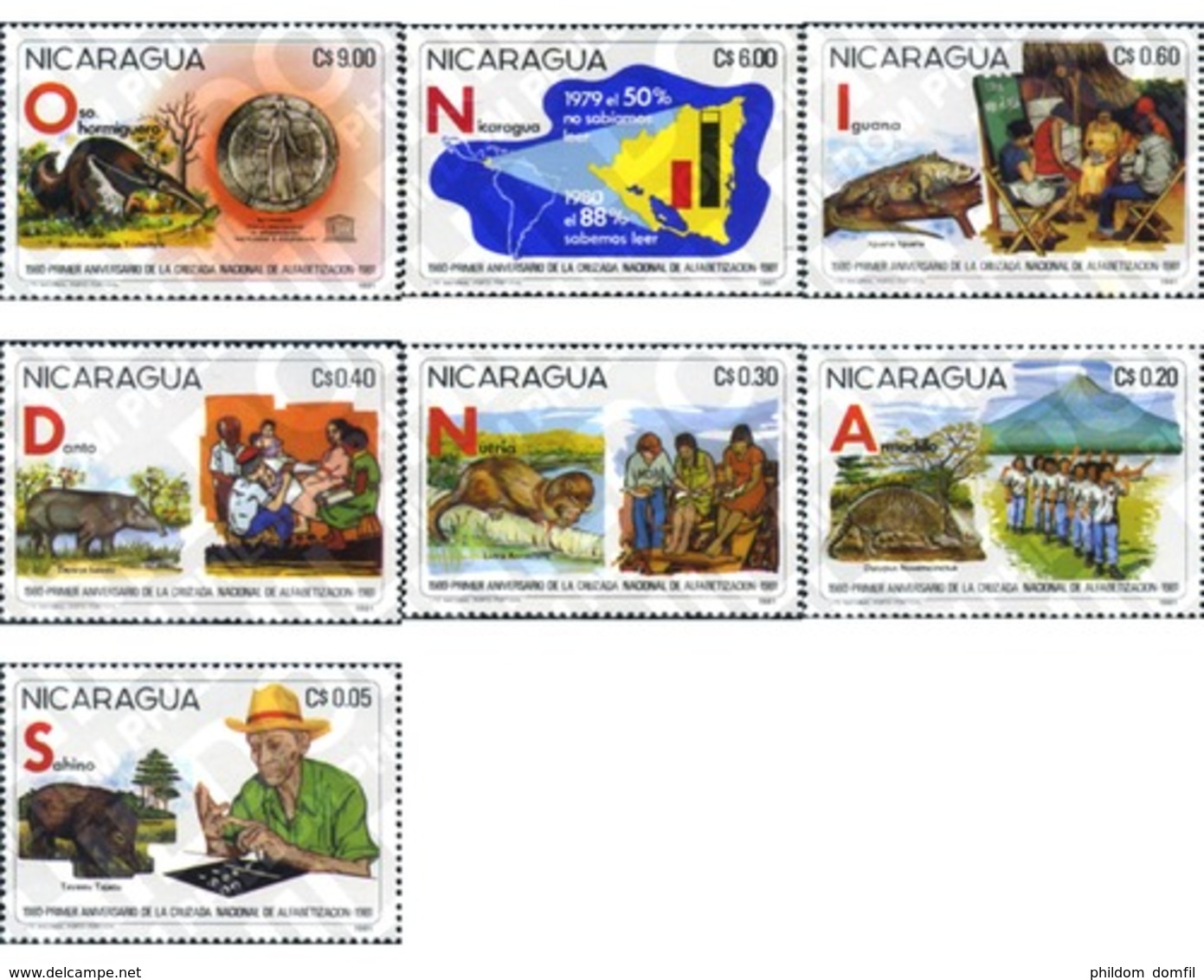 Ref. 369847 * MNH * - NICARAGUA. 1981. PRIMER ANIVERSARIO DE LA CRUZADA NACIONAL DE ALFABETACION - Nicaragua