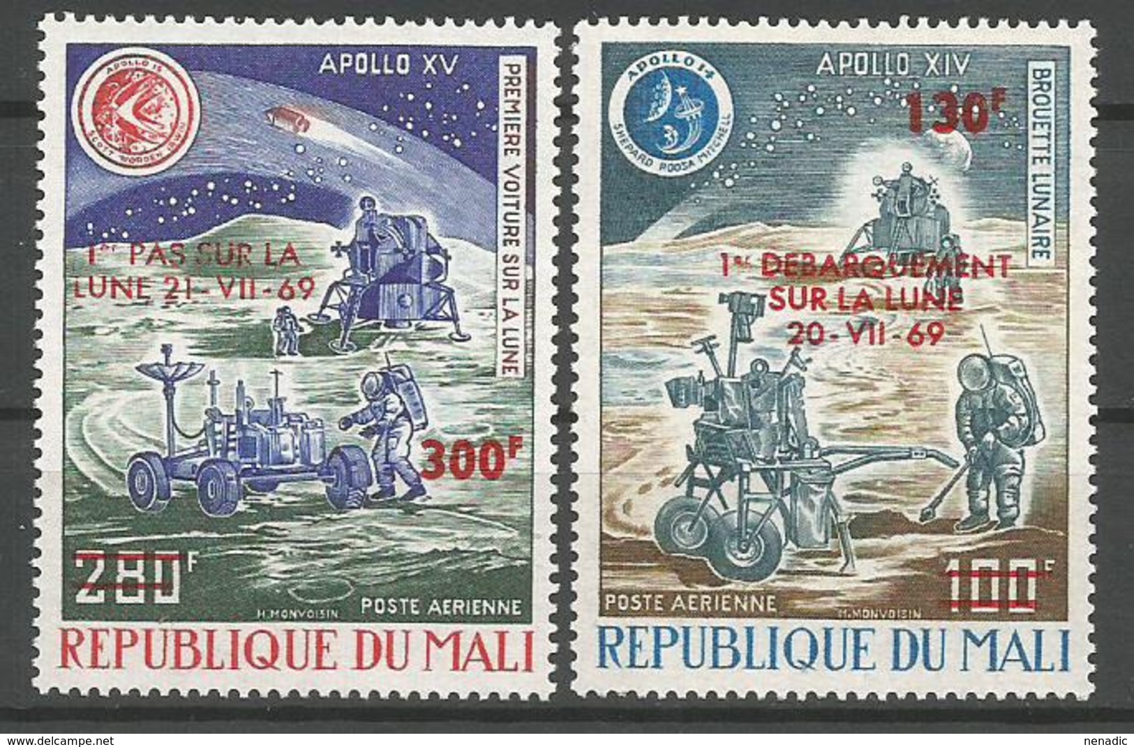 Mali,Landing On The Moon 1969.,with Overprint,MNH - Mali (1959-...)