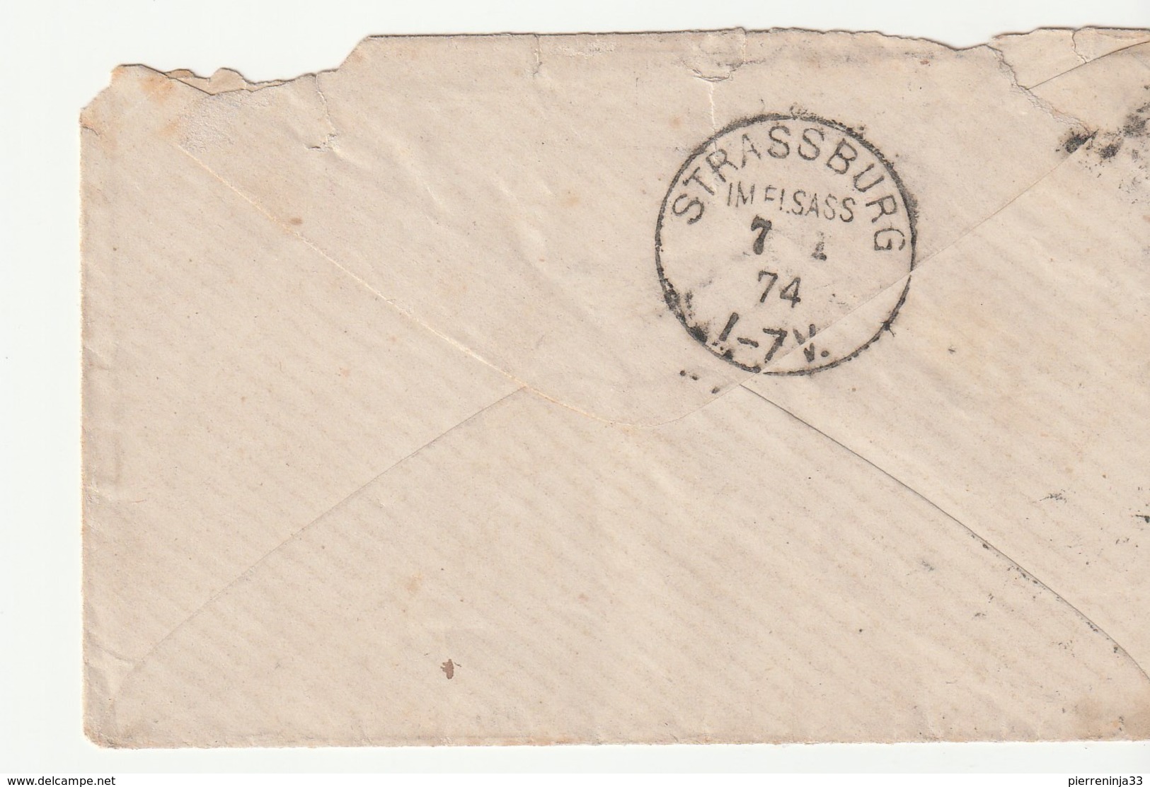 2 Lettres Allemagne / Empire Allemand / Reich Avec Timbre Aigle Pour Strasbourg Occupé , 1874 (1) - Covers & Documents