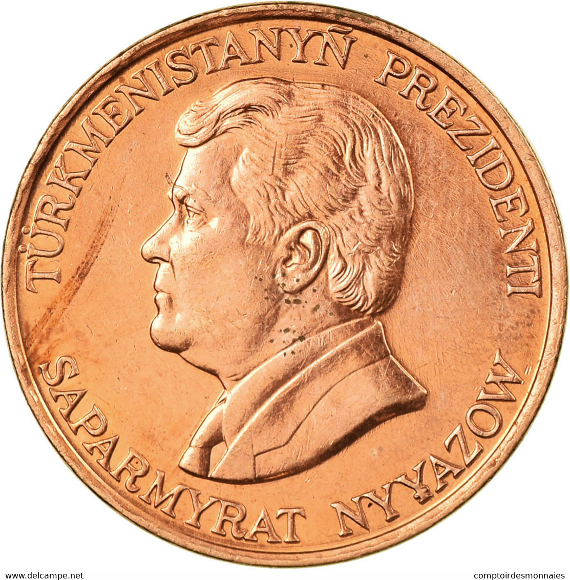 Monnaie, Turkmanistan, 10 Tenge, 1993, TTB, Copper Plated Steel, KM:3 - Turkmenistán