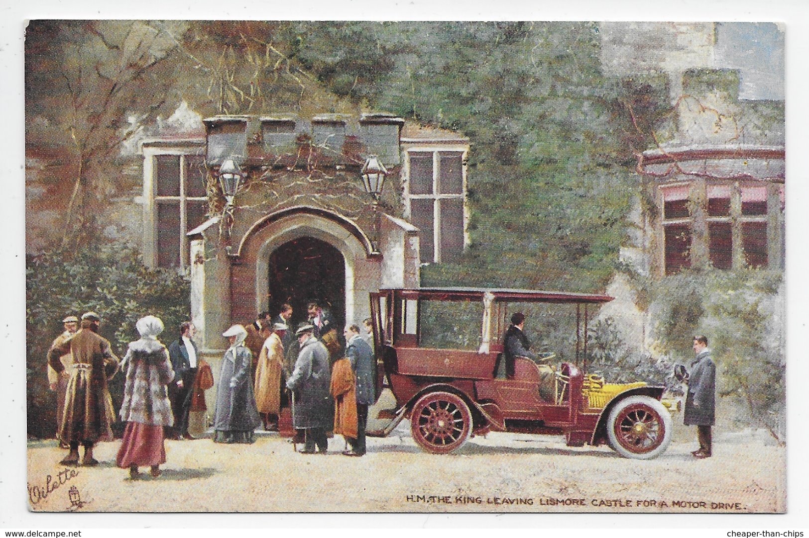 H.M. The King Leaving Lismore Castle For A Motor Drive  - Tuck Oilette 9017 - Royal Families