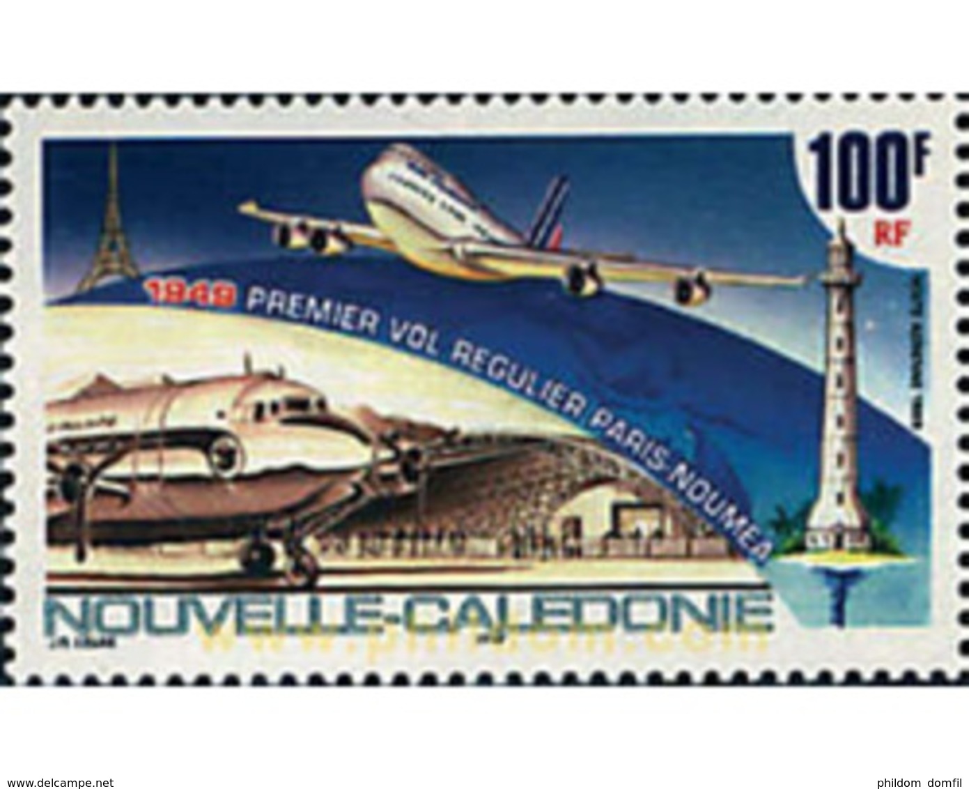 Ref. 67931 * MNH * - NEW CALEDONIA. 1999. 50 ANIVERSARIO DEL PRIMER VUELO REGULAR PARIS-NOUMEA - Ungebraucht