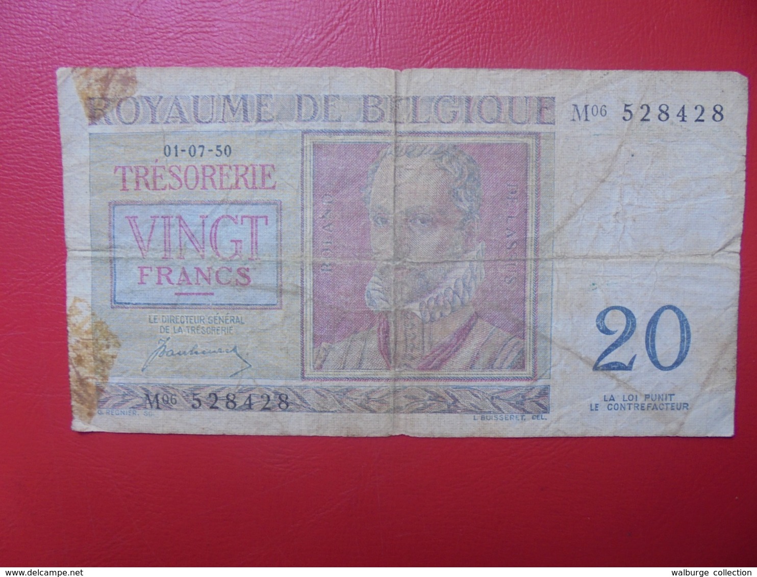 BELGIQUE 20 FRANCS 1950 CIRCULER (B.8) - 20 Franchi