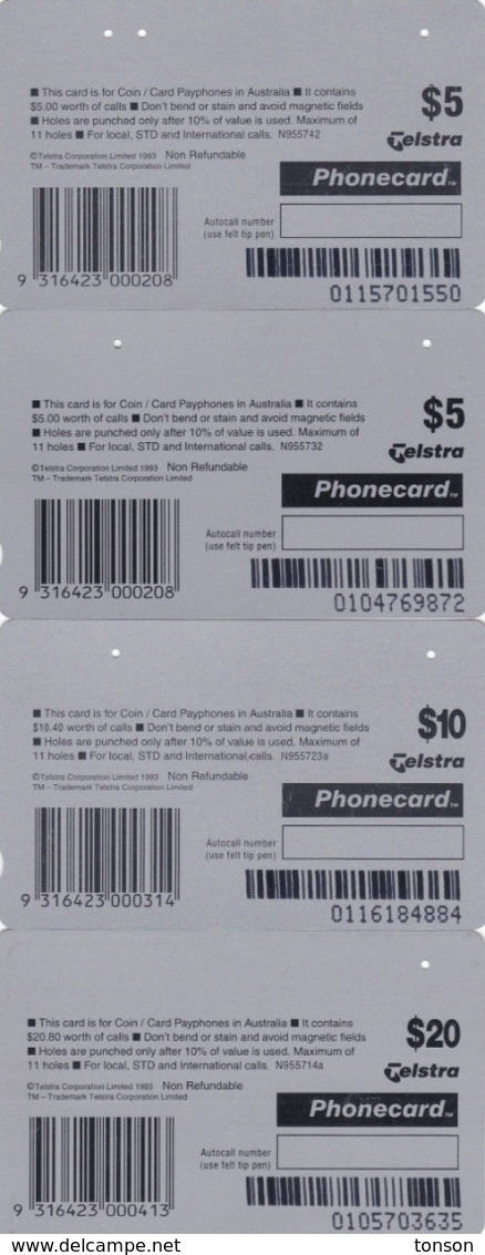 Australia, N955732 - N955714a, Set Of 4 Cards, Cityscape, 2 Scans. - Australia