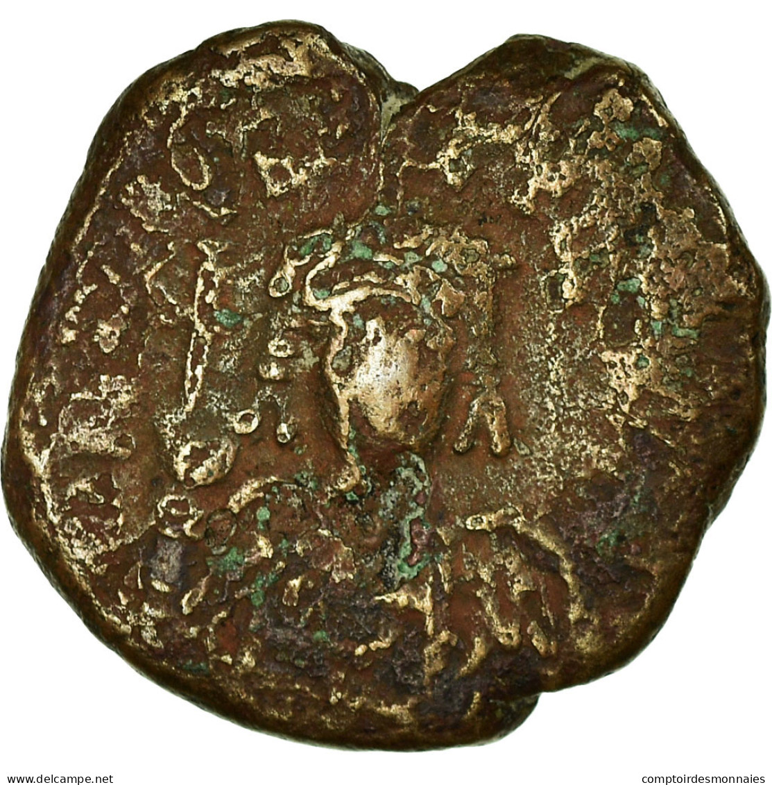 Monnaie, Maurice Tibère, Demi-Follis, 587-588, Constantinople, TB, Cuivre - Byzantines