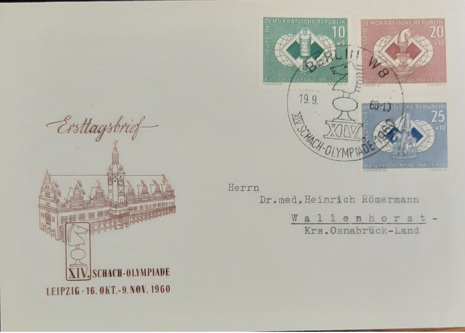 Germany DDR FDC Schach Olympiade 1960 - Other & Unclassified