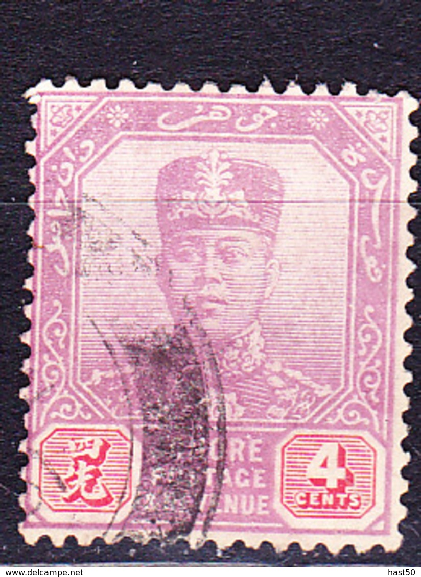 Malaiische Staaten V- Johore - Sultan Ibrahim Ohne Schnurrbart (MiNr:  63) 1919 - Gest Used Obl - Johore