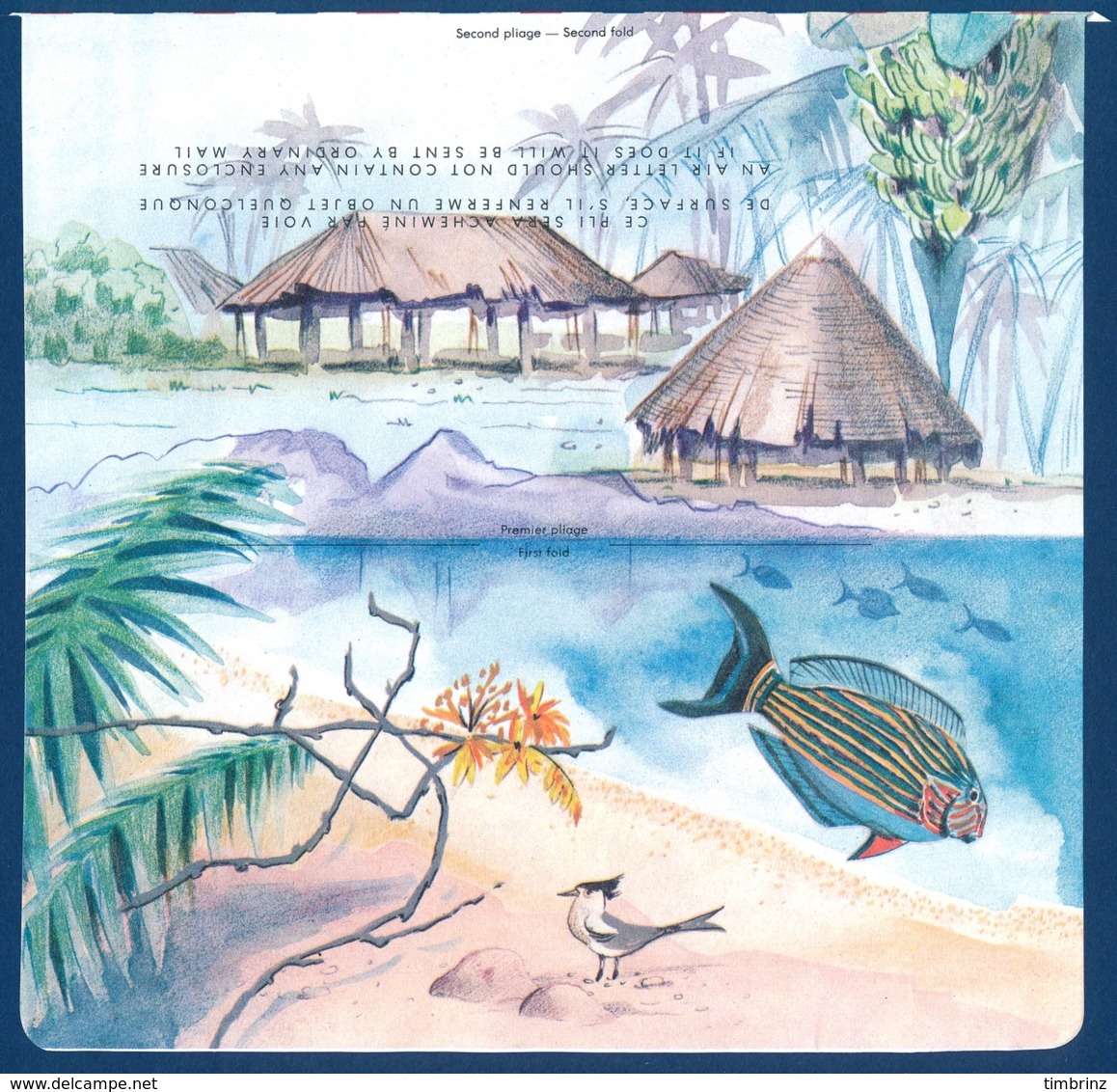 POLYNESIE 1989 - Yv. Aérogramme  8 ** SUP  Cote= 13,00 EUR - Hibiscus, Frangipanier, Oiseaux, Bananier, …  ..Réf.POL2428 - Aérogrammes