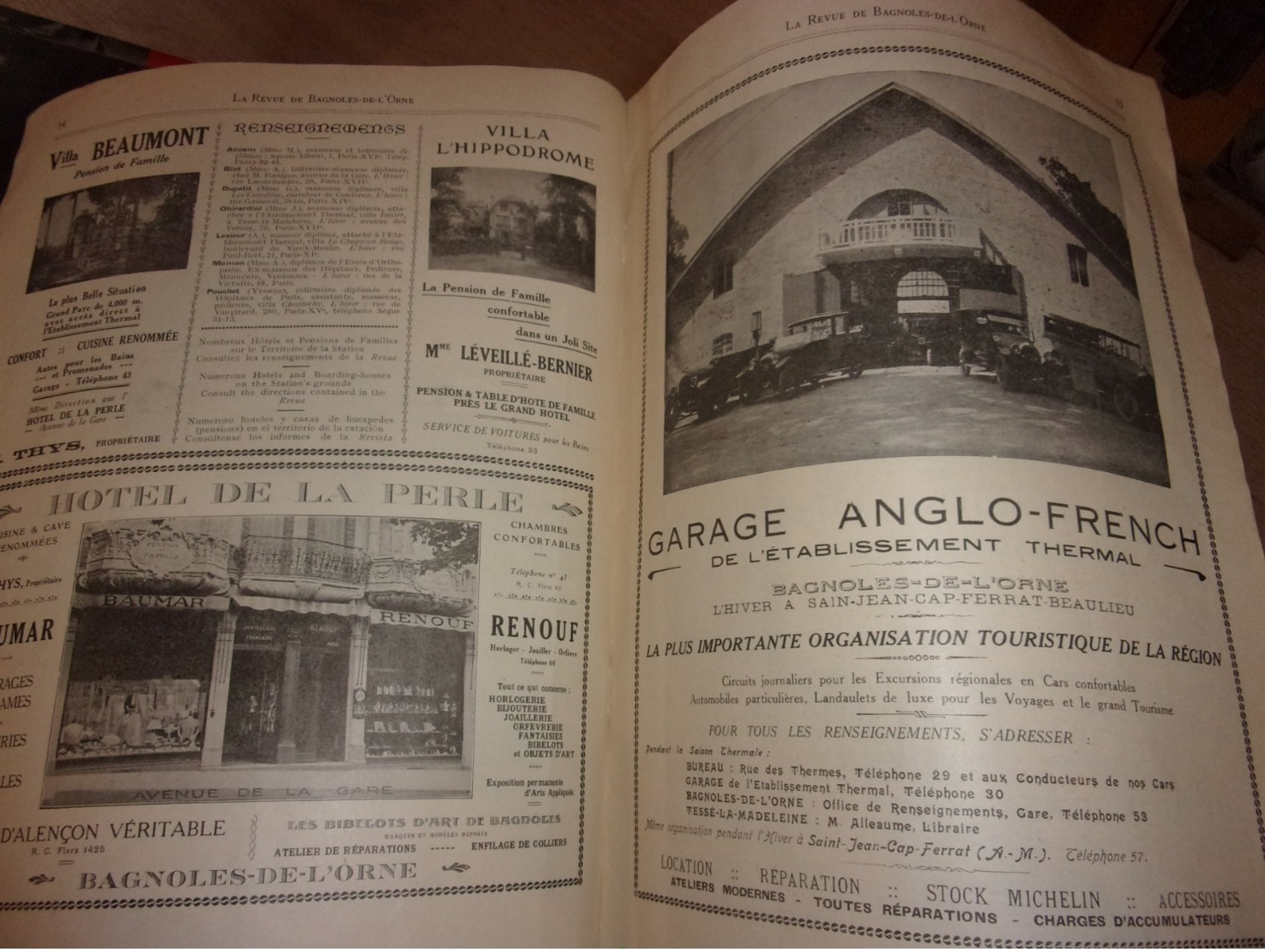 NORMANDIE  RARE  1926 LA REVUE DE BAGNOLES DE L ORNE ET BOCAGE NORMAND  AVEC LISTE DES BAIGNEURS EN RESIDENCE PUB - Normandie