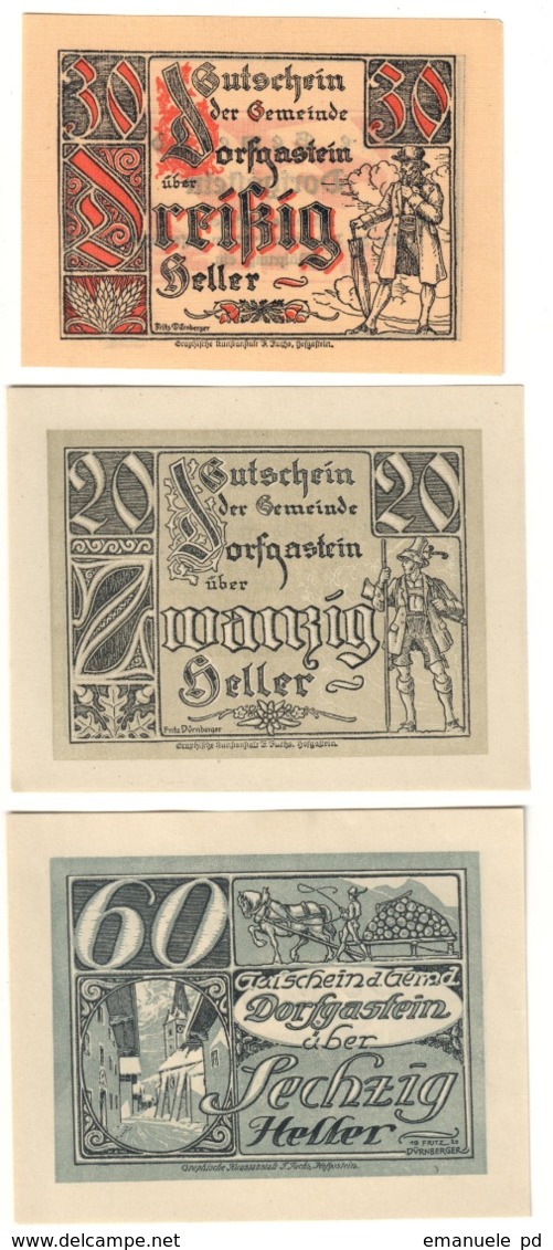 Austria Notgeld Lot / Set - DORFGASTEIN X 3 - Austria