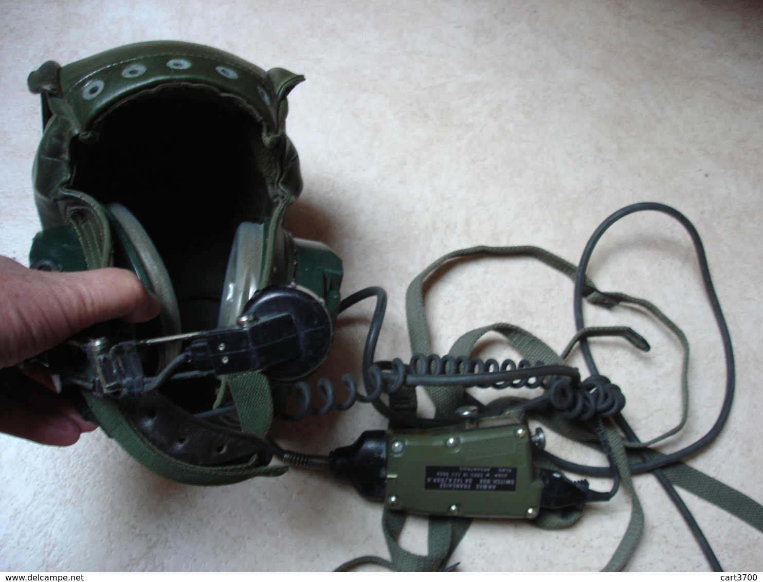 Militaria Conducteur Pilote De Char AMX - CASQUE Avec équipement Radio Complet Armée Française 1993 - Divise