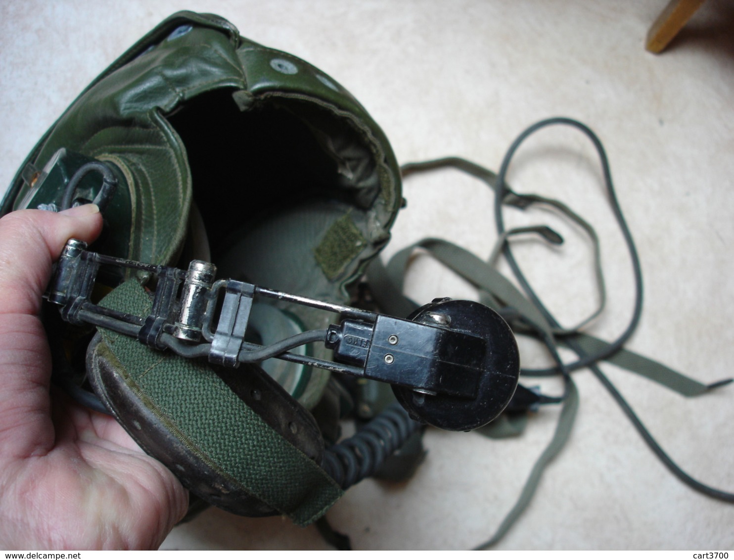 Militaria Conducteur Pilote De Char AMX - CASQUE Avec équipement Radio Complet Armée Française 1993 - Divise