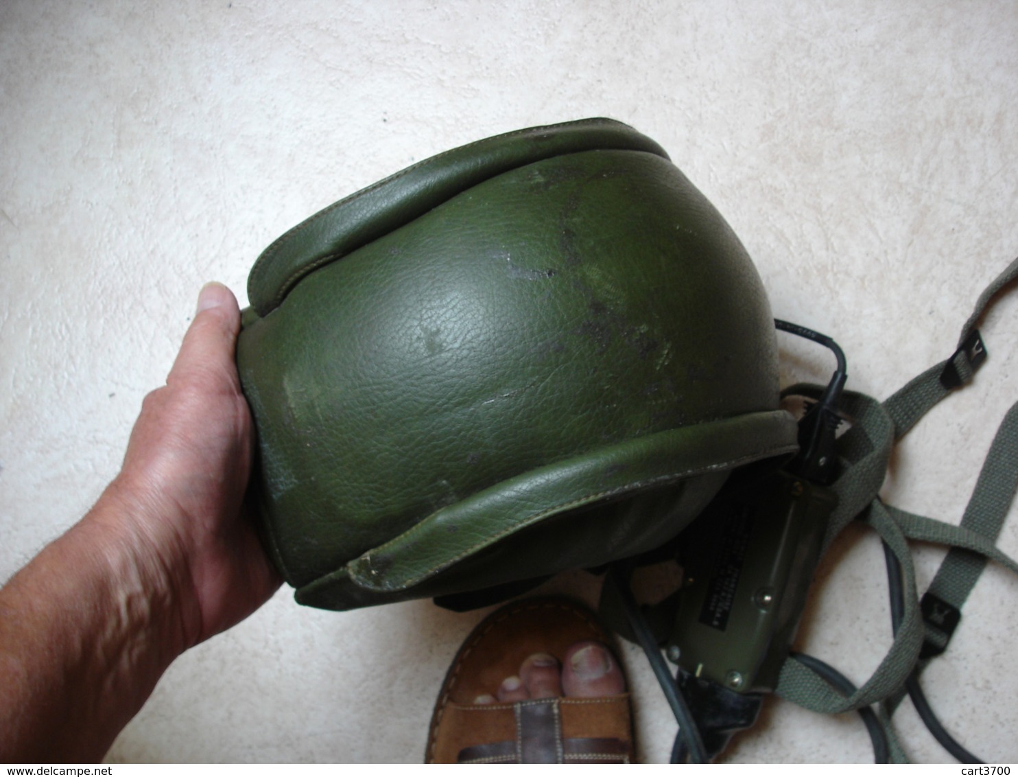 militaria conducteur pilote de char AMX - CASQUE avec équipement radio complet armée française 1993