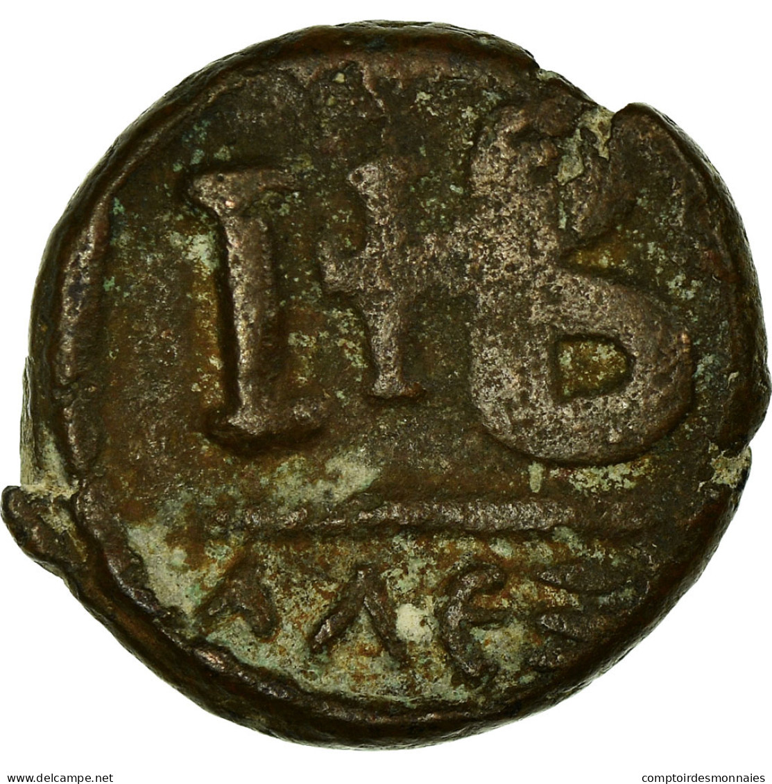 Monnaie, Justin II, 12 Nummi, 565-578 AD, Alexandrie, TB+, Cuivre, Sear:389 - Byzantines