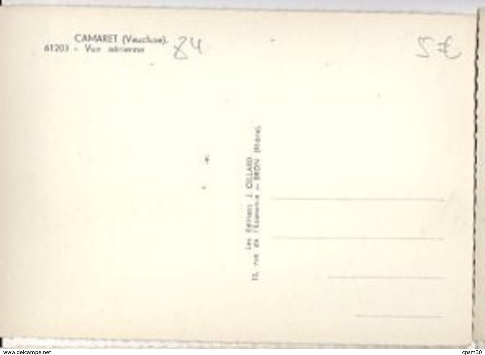 84 Vaucluse - CAMARET - Vue Aérienne - Cp N° 61203 - Camaret Sur Aigues