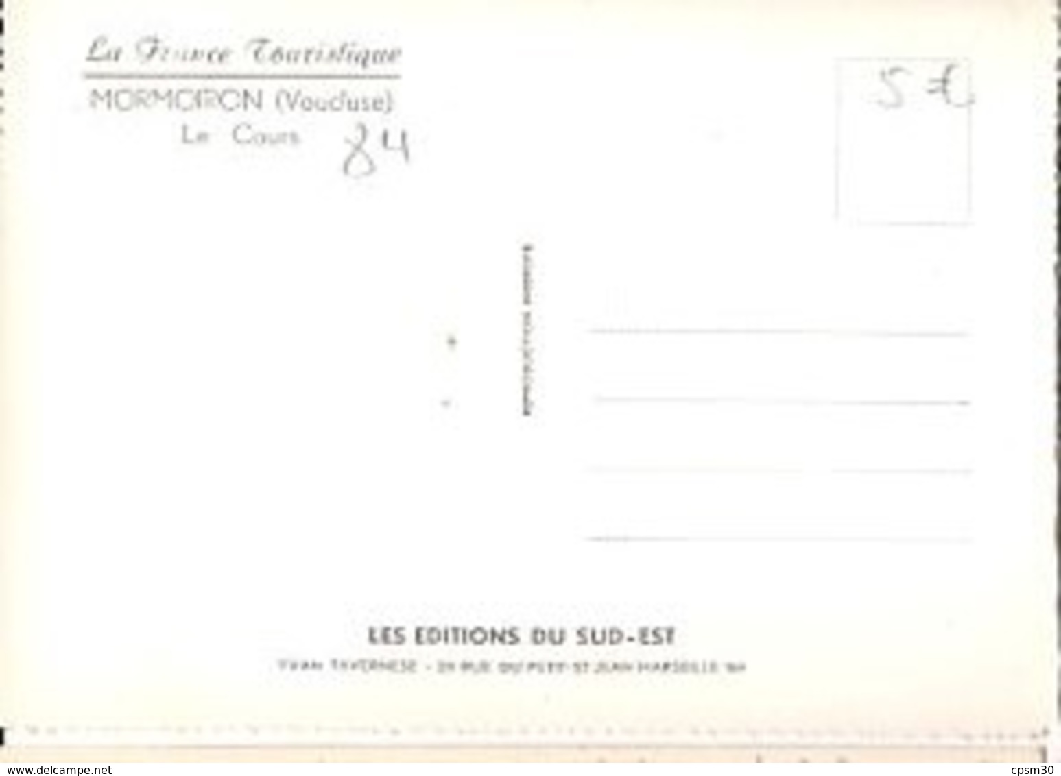 84 Vaucluse - MORMOIRON - Le Cours - édition Du Sud-Est - Mormoiron