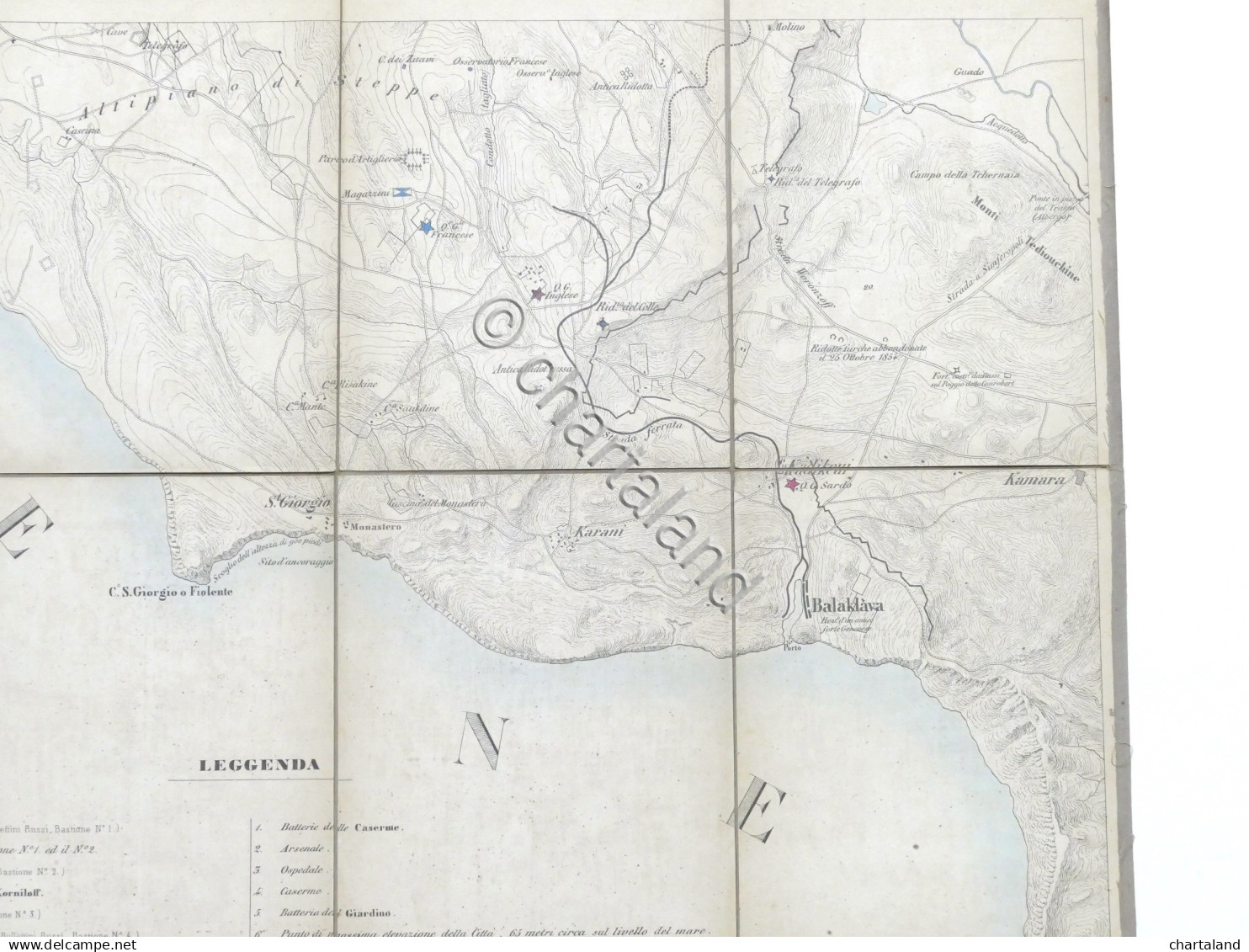 Carta Geografica Guerra Di Crimea - Battaglia Di Balaklava - Ed. 1870 Ca. - Altri & Non Classificati