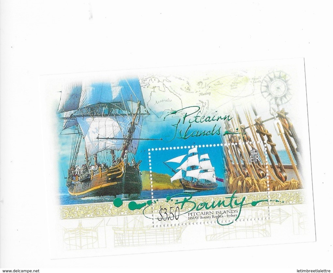 Pitcairn Bloc Feuillet N° 32** "Grand Voilier Historique Le HMAV Bounty" - Pitcairninsel