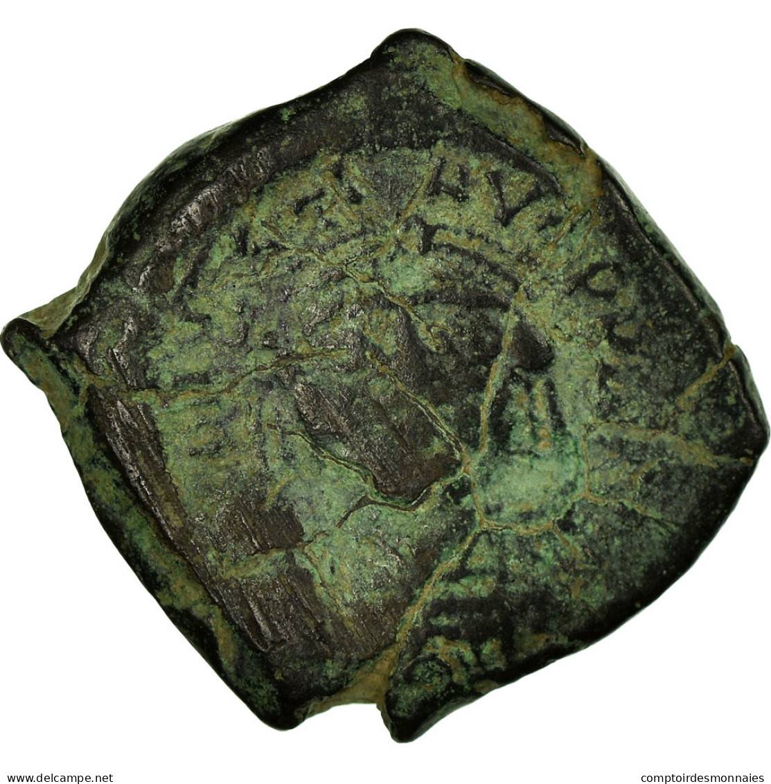 Monnaie, Justin II, Demi-Follis, 569-570, Thessalonique, TB, Cuivre, Sear:365 - Bizantine